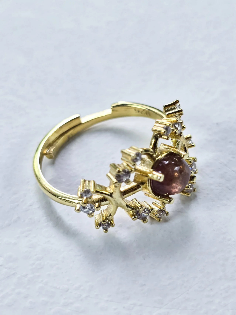 925 Sterling Silver 14K Gold-Plated Zultanite Ring