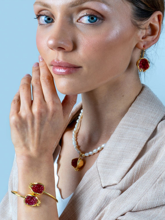 Red Pearl Pomegranate Bracelet