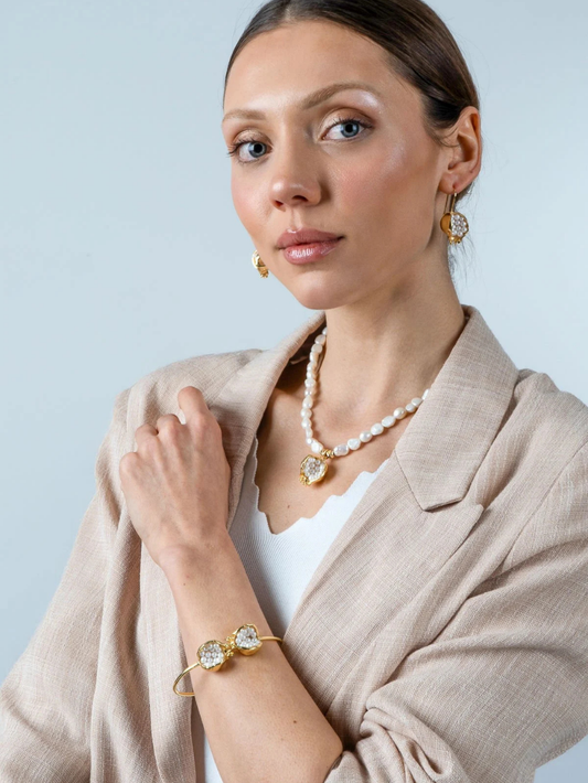 White Pearl Pomegranate Bracelet