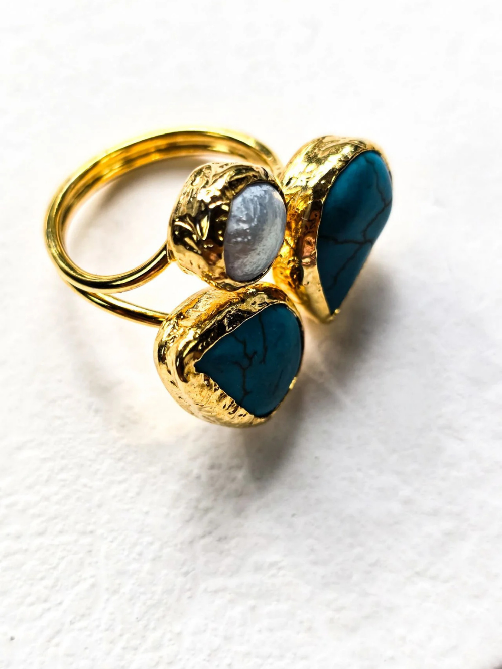 Turquoise & Pearl Ring