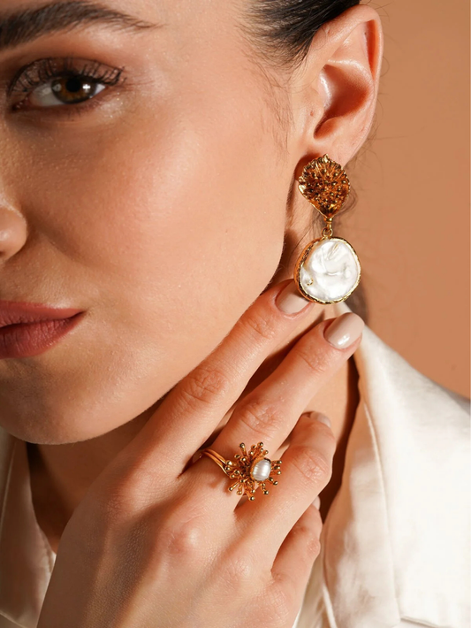 Pearl Earring & Ring Set