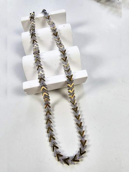 V Shaped Stone Necklace