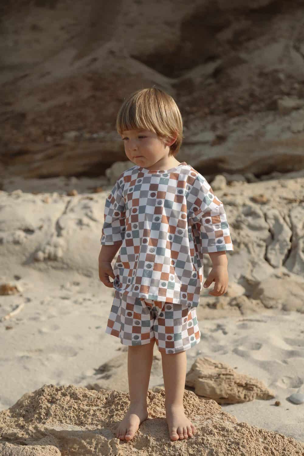 Smiley Printed 100% Organic Cotton Baby Unisex Oversize 2-Piece Set
