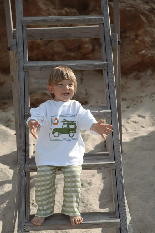 Caravan Print Oversized Baby & Kids T-Shirt – 100% Cotton, Breathable Fabric