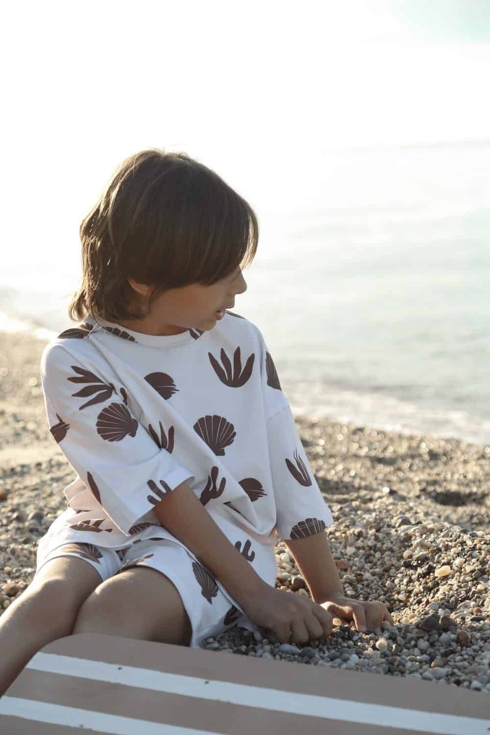 Cactus & Seashell Patterned 100% Organic Cotton Oversize Baby & Kids Set