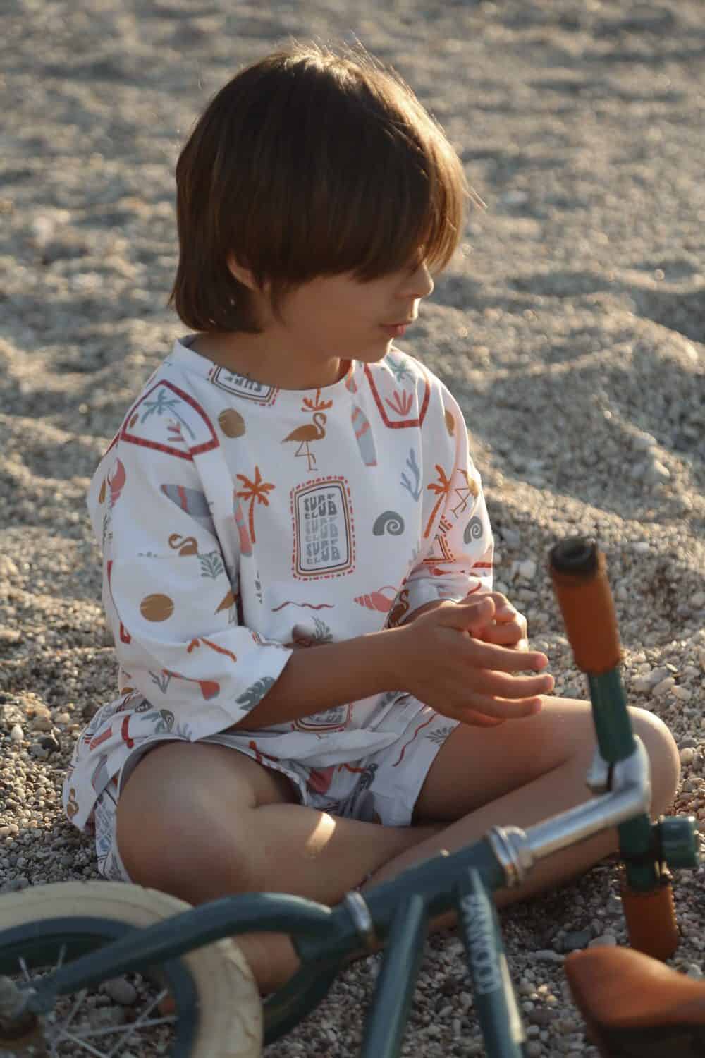 Surfer Printed 100% Organic Cotton Baby Unisex Oversize 2-Piece Set