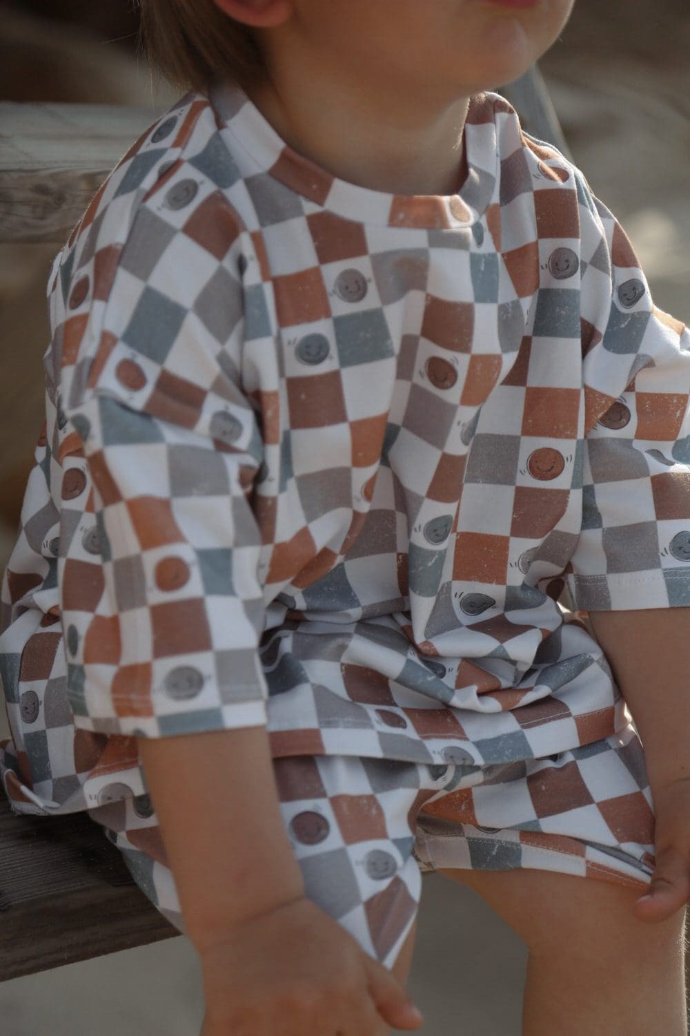 Smiley Printed 100% Organic Cotton Baby Unisex Oversize 2-Piece Set