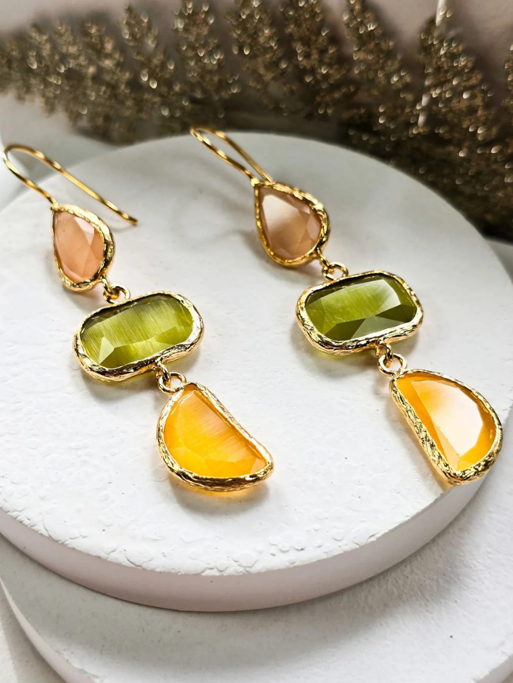 Triple Cat’s Eye Earrings