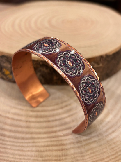 Ethnic Patterned Copper Cuff