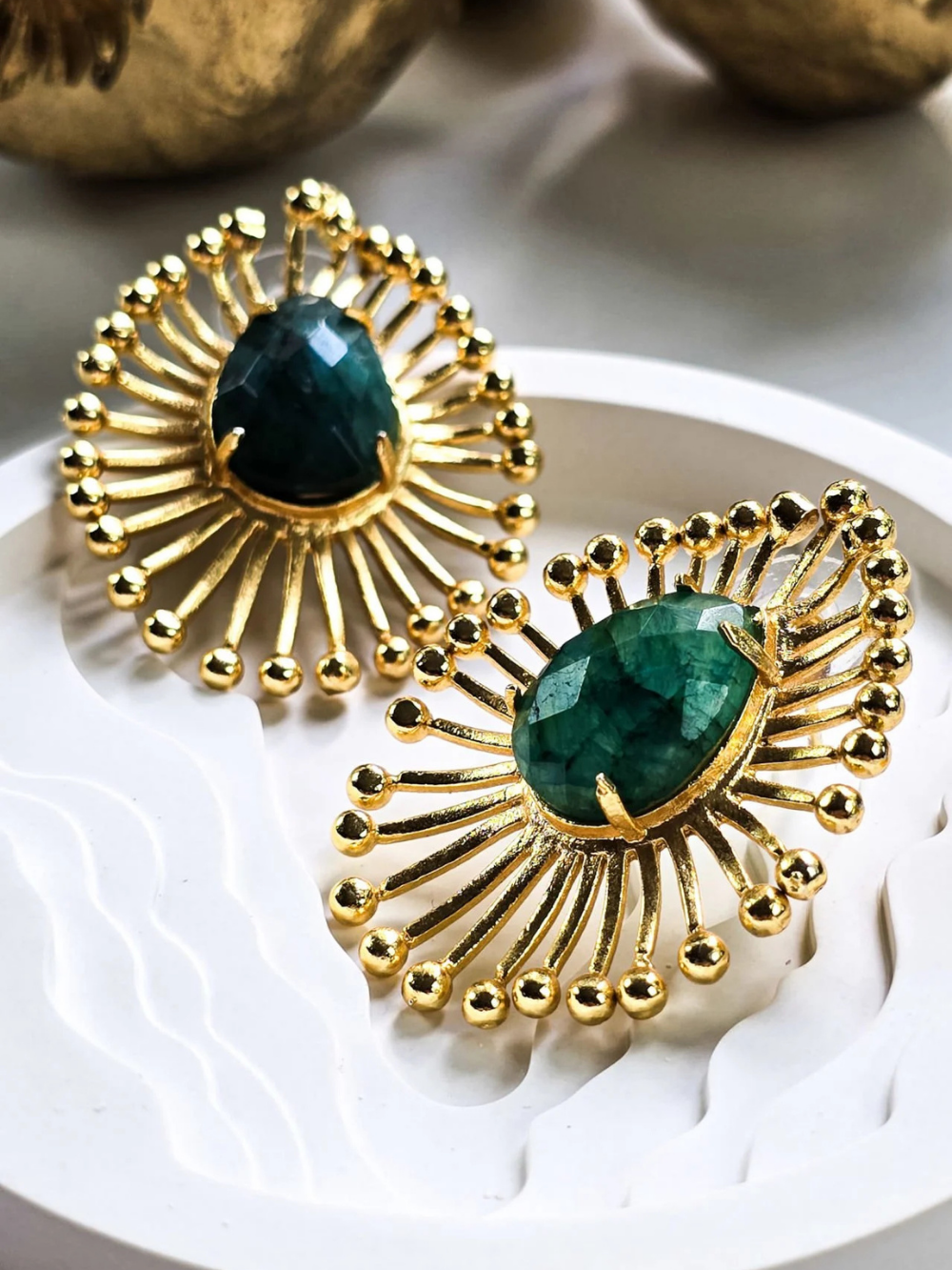 Emerald Stone Earrings