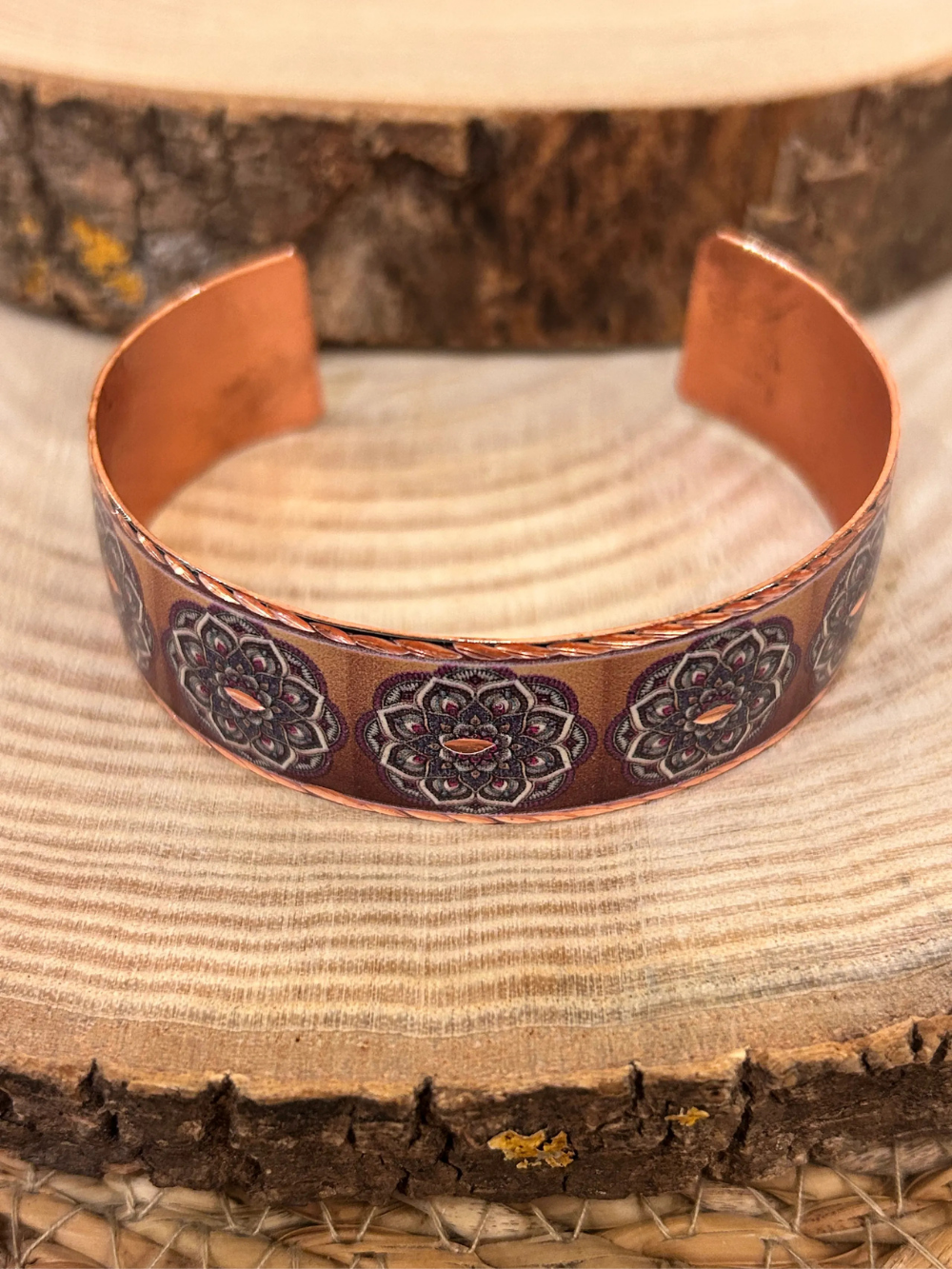 Ethnic Patterned Copper Cuff