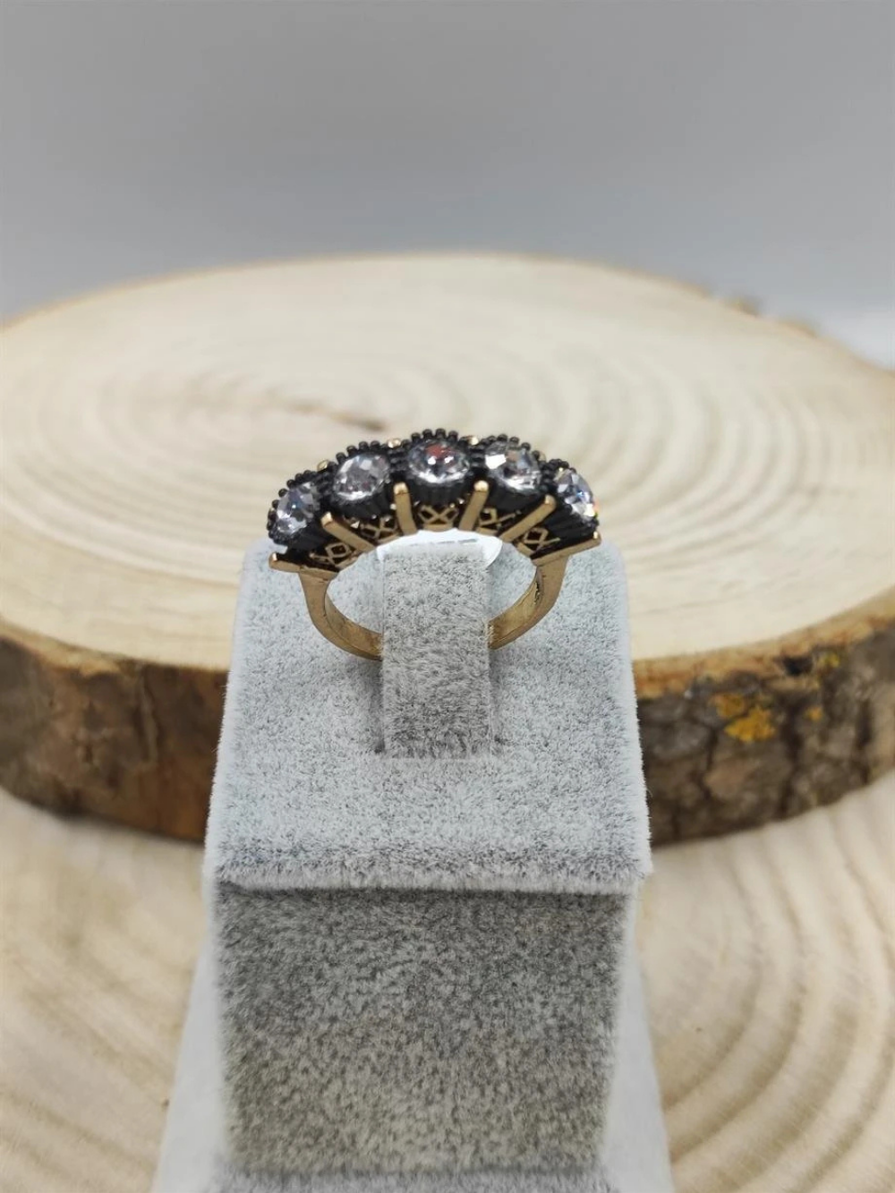 5 Stone Diamond Cut Zircon Ring