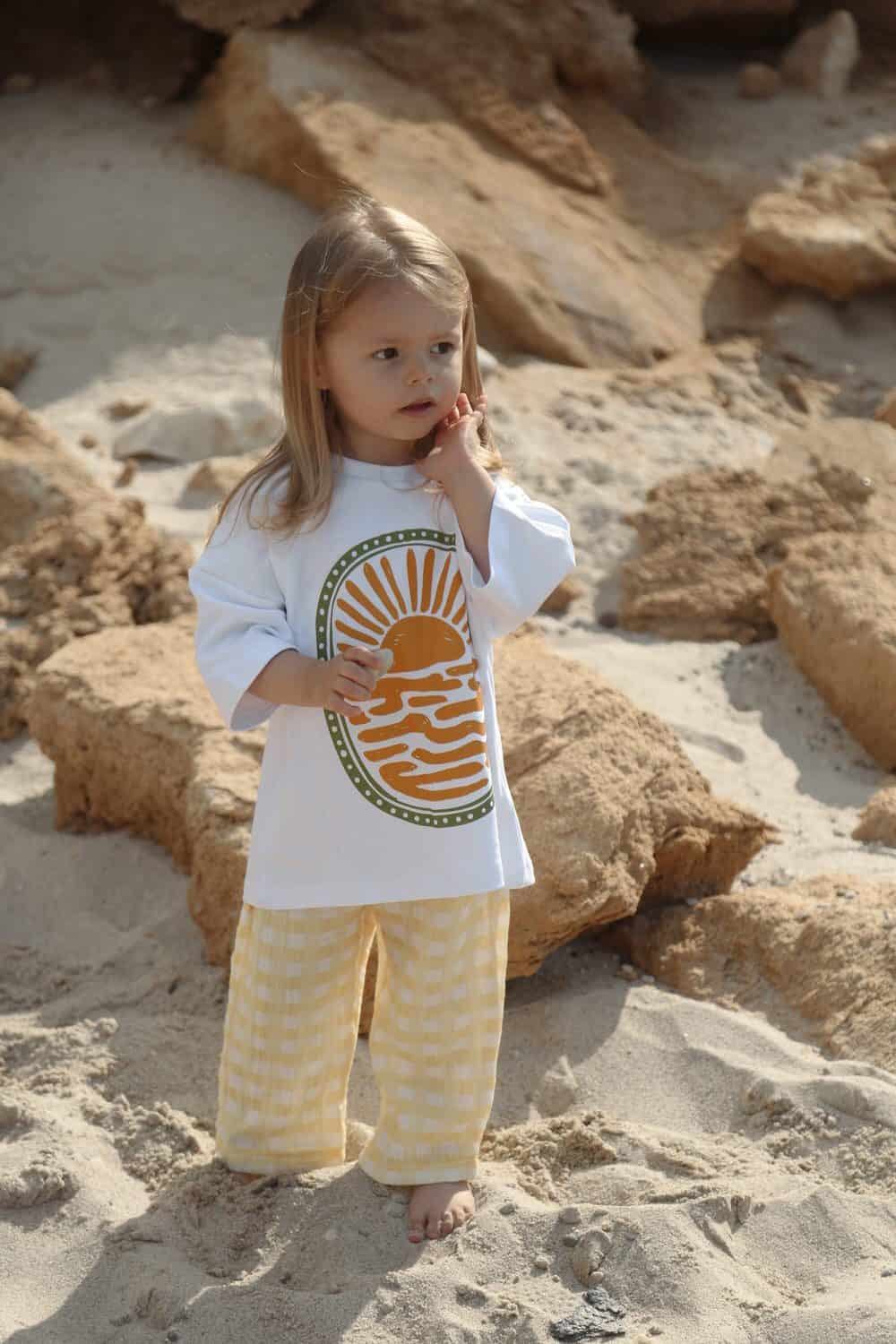 Sunshine Printed Oversize Baby & Kids T-shirt – 100% Cotton, Breathable Fabric