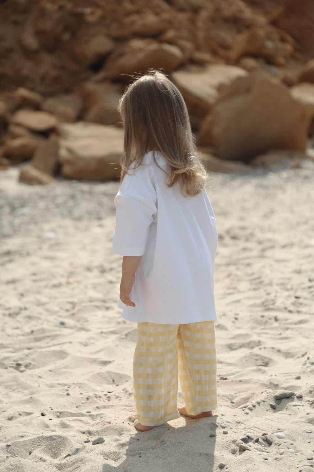 Yellow White Plaid Muslin Baby & Kids Pants – Soft Fabric, Comfortable Fit
