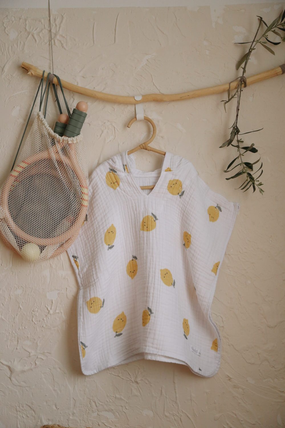 Organic Muslin Lemon Breeze Baby & Kids Poncho - 100% Natural, 4-Layer, Ultra Soft!