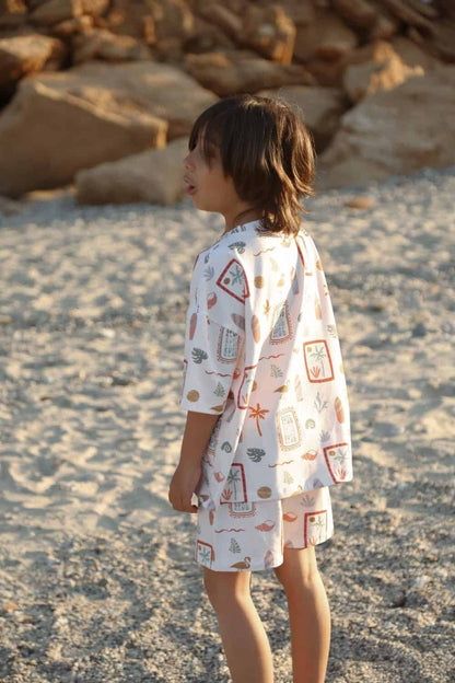 Surfer Printed 100% Organic Cotton Baby Unisex Oversize 2-Piece Set
