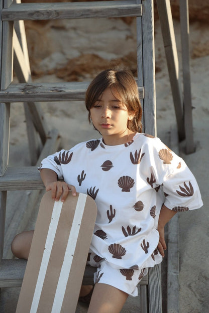 Cactus & Seashell Patterned 100% Organic Cotton Oversize Baby & Kids Set