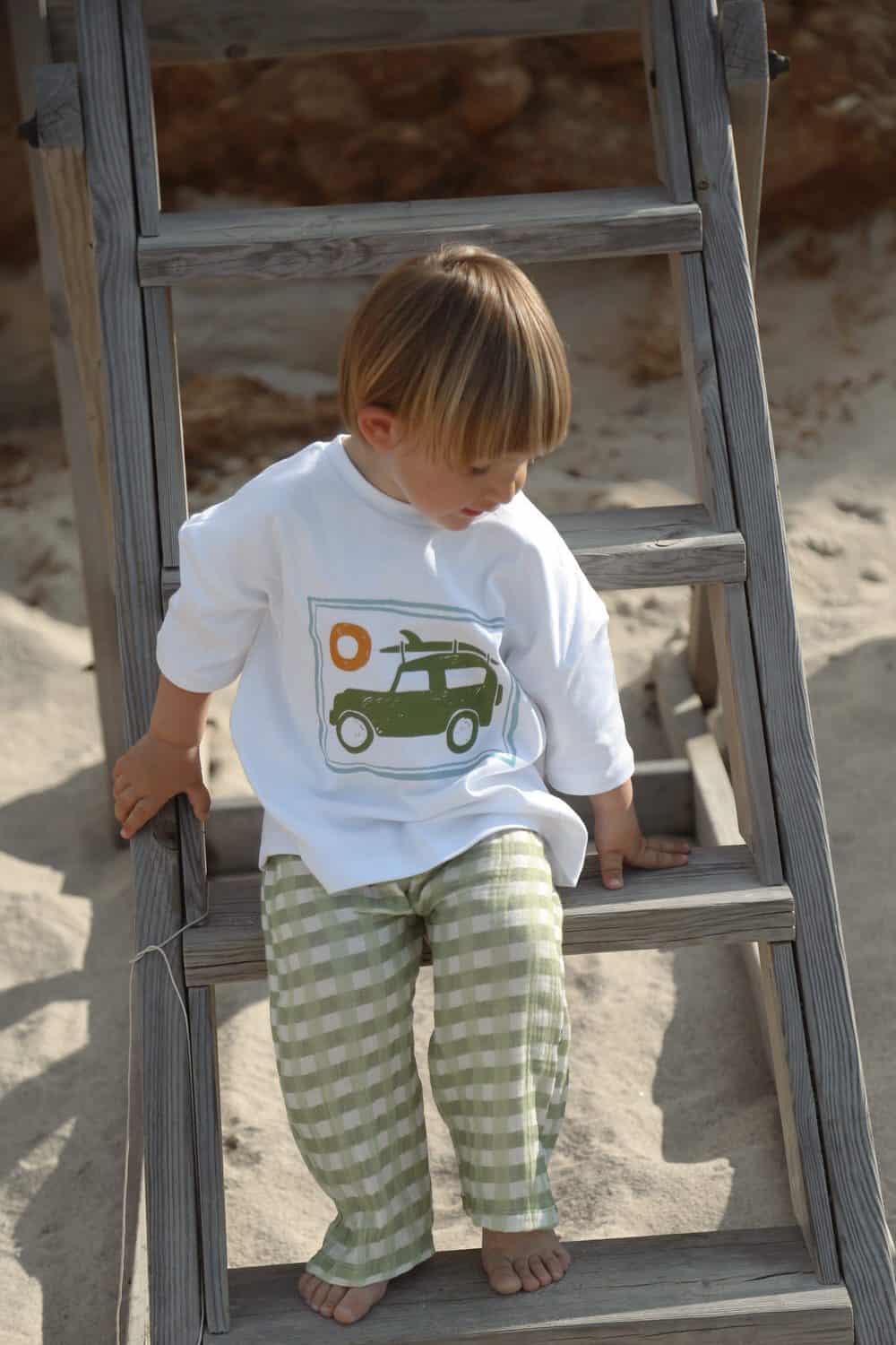Green White Plaid Muslin Baby & Kids Pants – Soft Fabric, Comfortable Fit