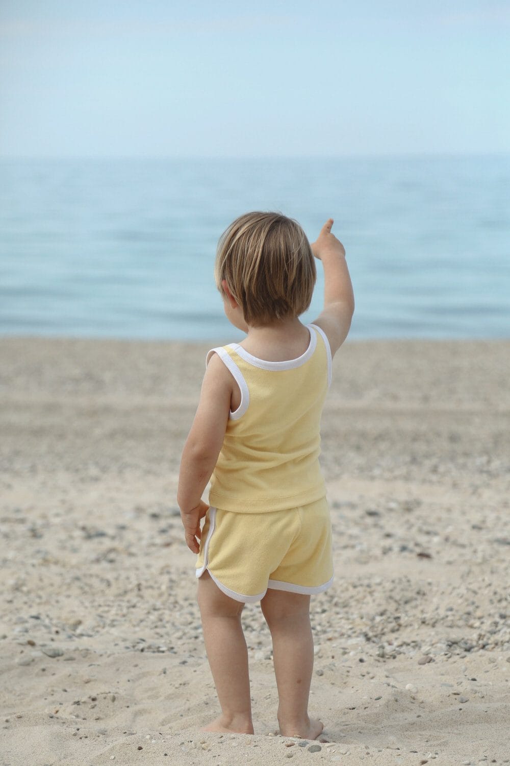 Yellow Ice Cream Embroidered Terry Summer Oversize Baby & Kids Set