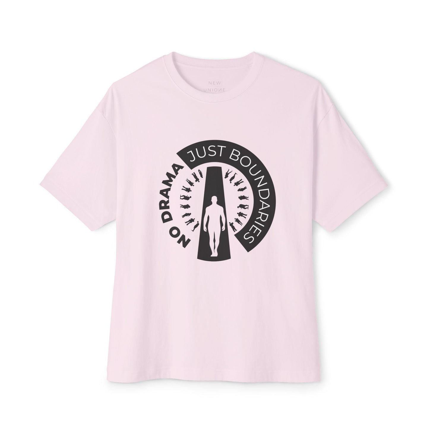 No Drama Just Boundaries T-Shirt | White Tee with Silhouette Door Design