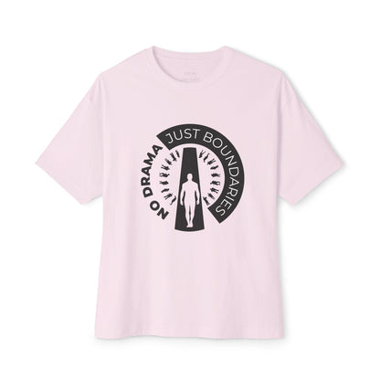 No Drama Just Boundaries T-Shirt | White Tee with Silhouette Door Design