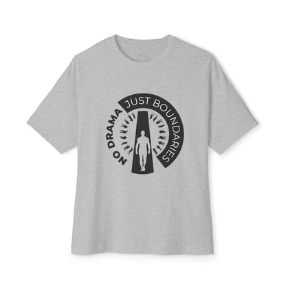 No Drama Just Boundaries T-Shirt | White Tee with Silhouette Door Design