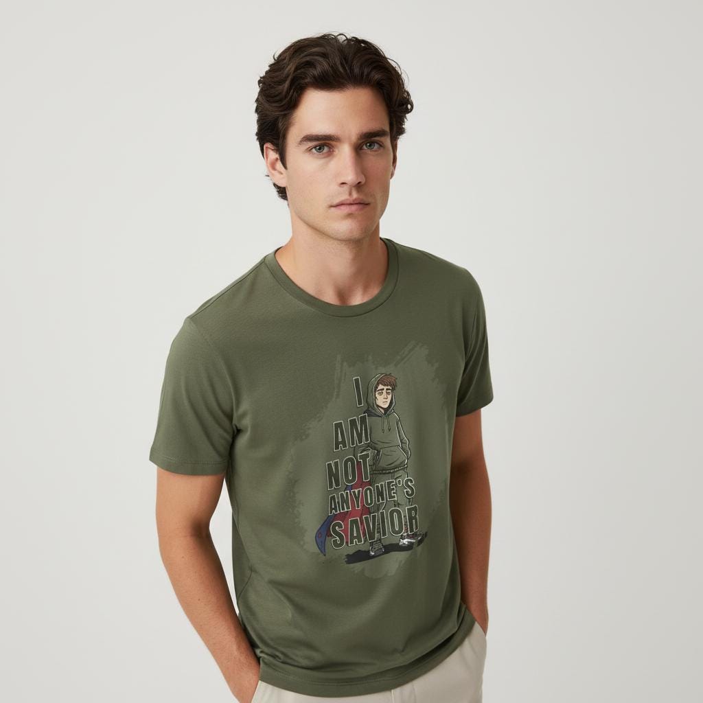 I Am Not Anyone's Savior T-Shirt | Hooded Figure Illustration