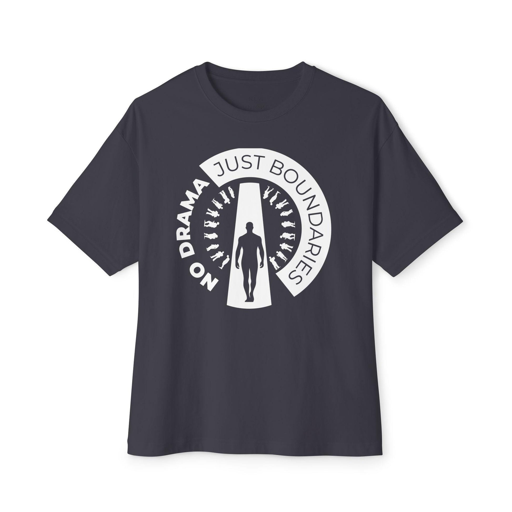 No Drama Just Boundaries T-Shirt | White Tee with Silhouette Door Design